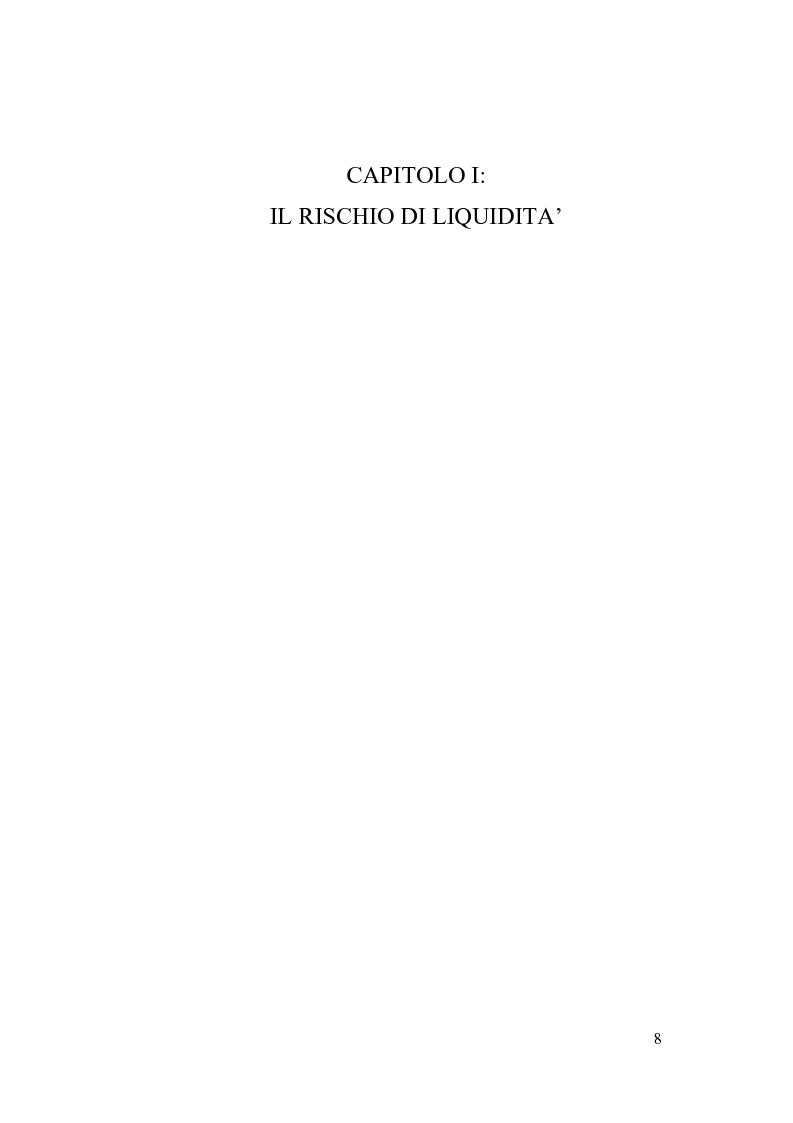 Anteprima della tesi: Liquidity Risk Management: teorie ed applicazioni, Pagina 4