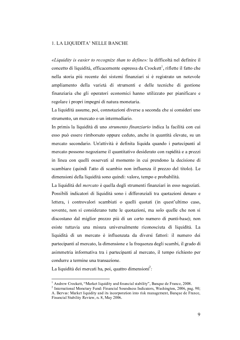 Anteprima della tesi: Liquidity Risk Management: teorie ed applicazioni, Pagina 5