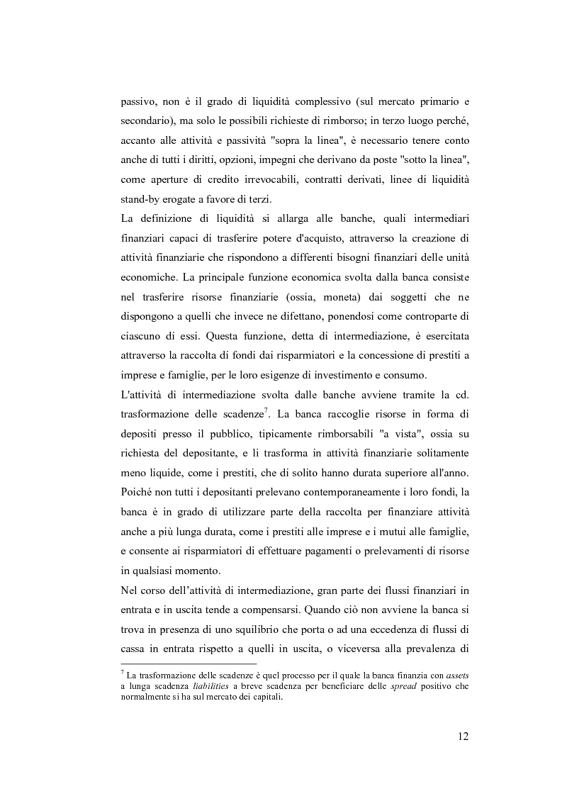 Anteprima della tesi: Liquidity Risk Management: teorie ed applicazioni, Pagina 8