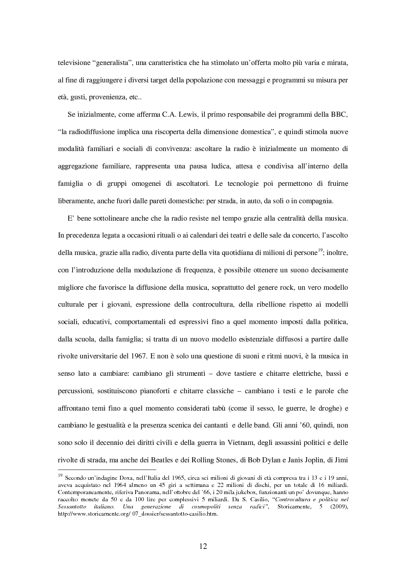 Anteprima della tesi: Radio Deejay, R101 e Radio 24 - A confronto tre strategie di successo nel panorama radiofonico nazionale, Pagina 10