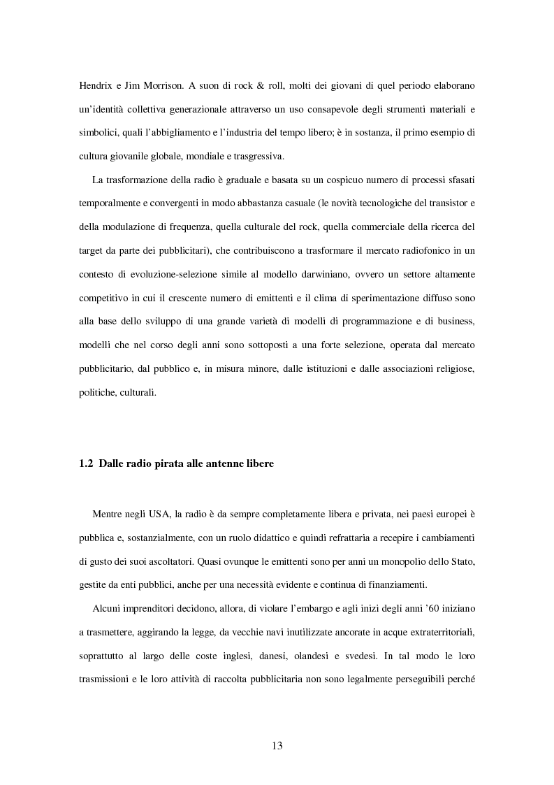 Anteprima della tesi: Radio Deejay, R101 e Radio 24 - A confronto tre strategie di successo nel panorama radiofonico nazionale, Pagina 11