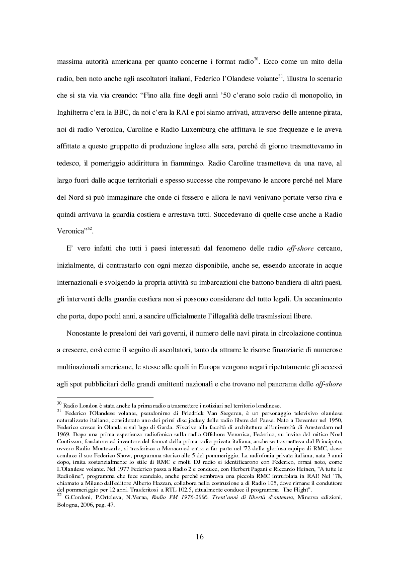 Anteprima della tesi: Radio Deejay, R101 e Radio 24 - A confronto tre strategie di successo nel panorama radiofonico nazionale, Pagina 14