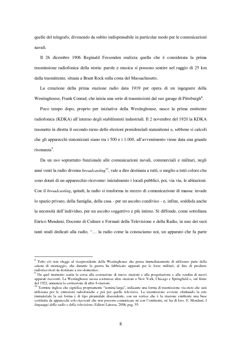 Anteprima della tesi: Radio Deejay, R101 e Radio 24 - A confronto tre strategie di successo nel panorama radiofonico nazionale, Pagina 6