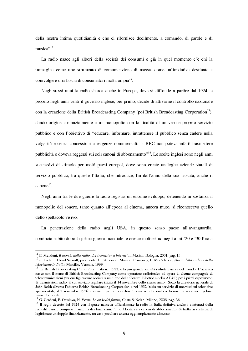 Anteprima della tesi: Radio Deejay, R101 e Radio 24 - A confronto tre strategie di successo nel panorama radiofonico nazionale, Pagina 7