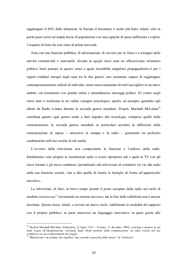Anteprima della tesi: Radio Deejay, R101 e Radio 24 - A confronto tre strategie di successo nel panorama radiofonico nazionale, Pagina 8