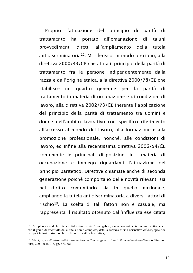 Anteprima della tesi: Diritto antidiscriminatorio: quadro normativo e problemi applicativi, Pagina 10