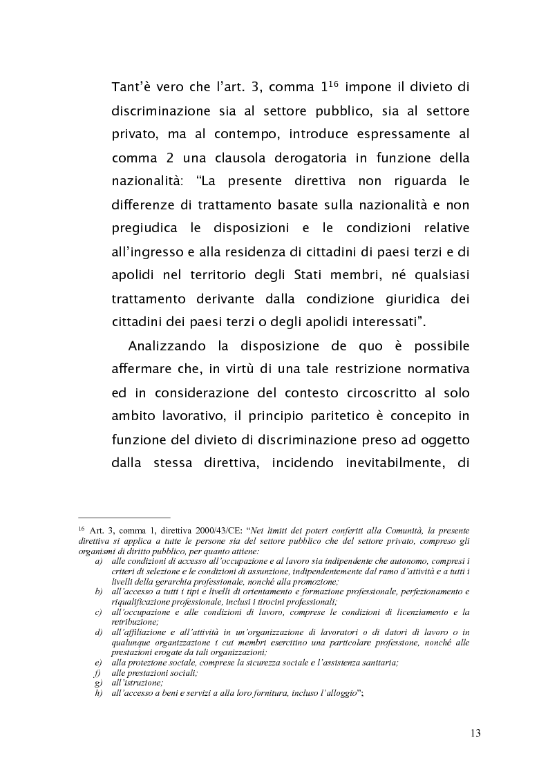 Anteprima della tesi: Diritto antidiscriminatorio: quadro normativo e problemi applicativi, Pagina 13