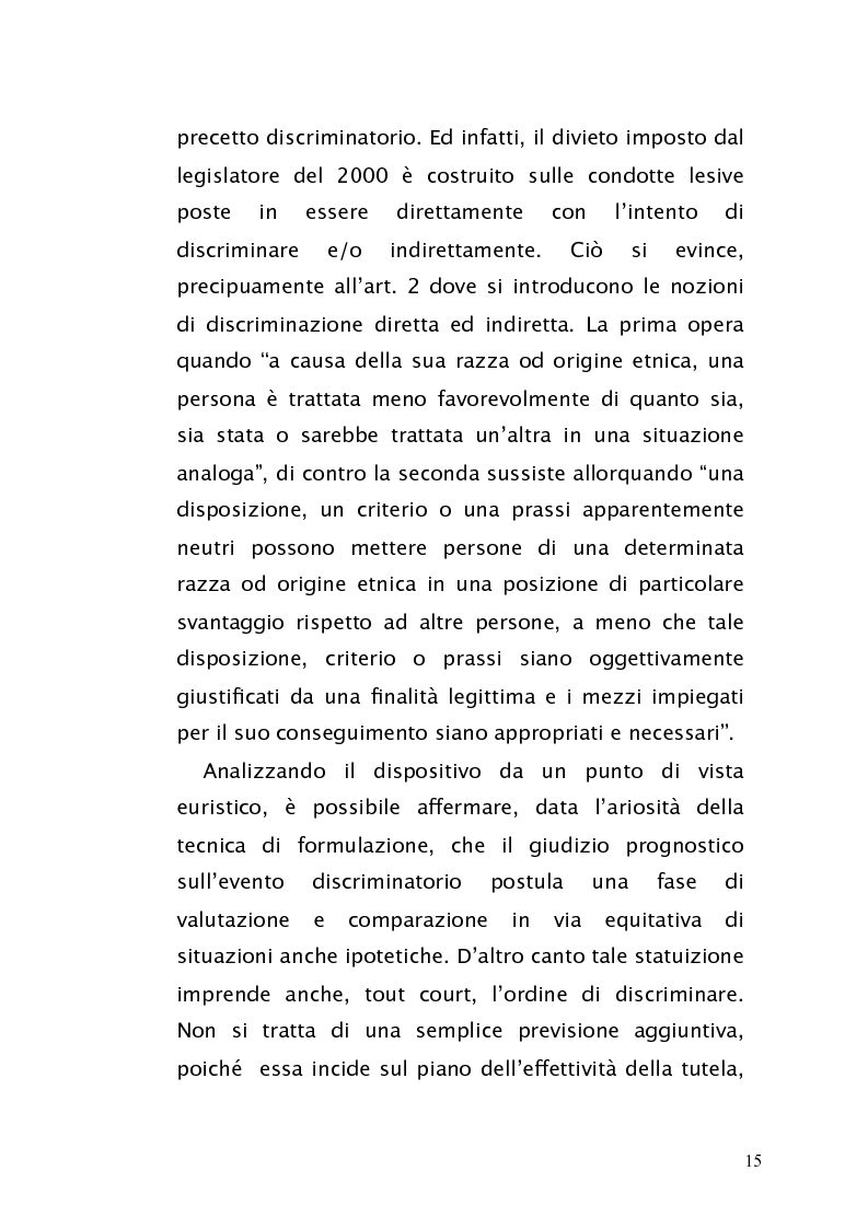 Anteprima della tesi: Diritto antidiscriminatorio: quadro normativo e problemi applicativi, Pagina 15