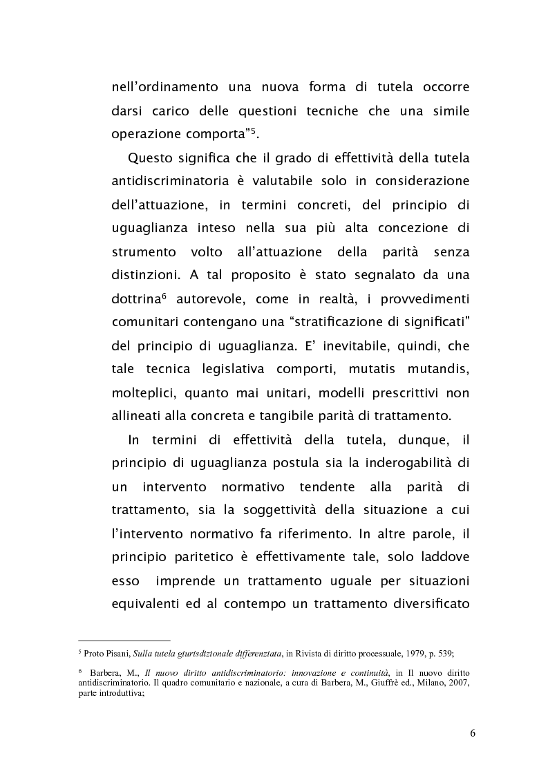 Anteprima della tesi: Diritto antidiscriminatorio: quadro normativo e problemi applicativi, Pagina 6