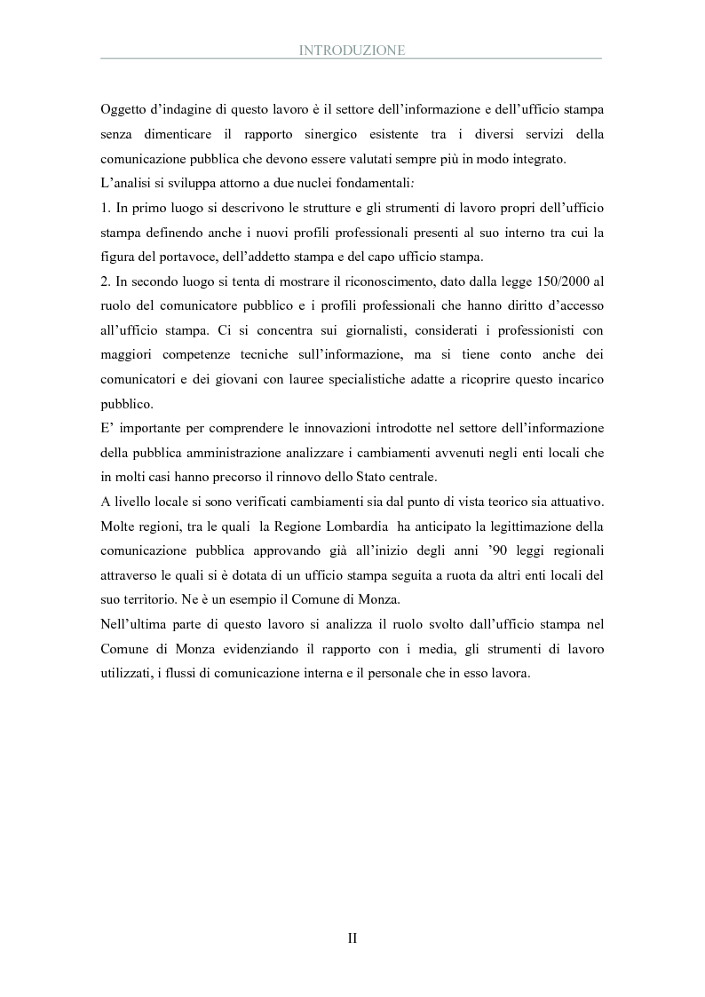 Anteprima della tesi: La pubblica amministrazione comunica: il ruolo dell'ufficio stampa, Pagina 2