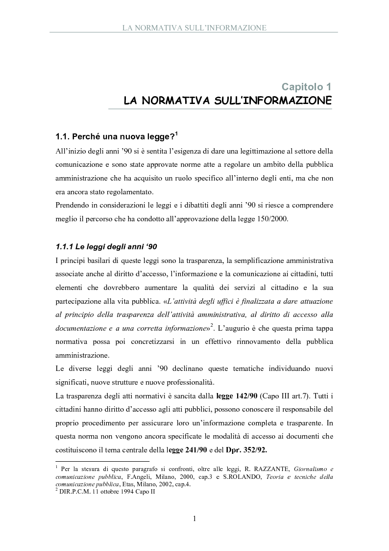 Anteprima della tesi: La pubblica amministrazione comunica: il ruolo dell'ufficio stampa, Pagina 3