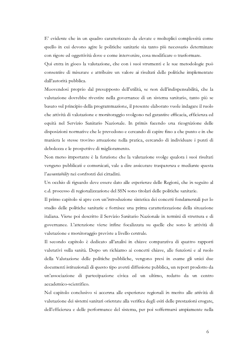 Anteprima della tesi: La valutazione delle politiche sanitarie in Italia. Ricognizione delle pratiche in uso nel Servizio Sanitario Nazionale e delle esperienze regionali., Pagina 2