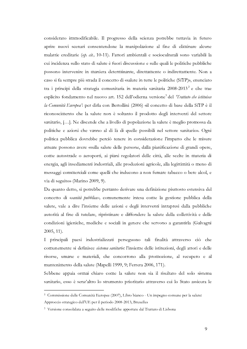 Anteprima della tesi: La valutazione delle politiche sanitarie in Italia. Ricognizione delle pratiche in uso nel Servizio Sanitario Nazionale e delle esperienze regionali., Pagina 5
