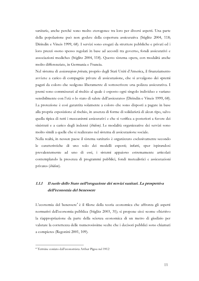 Anteprima della tesi: La valutazione delle politiche sanitarie in Italia. Ricognizione delle pratiche in uso nel Servizio Sanitario Nazionale e delle esperienze regionali., Pagina 7