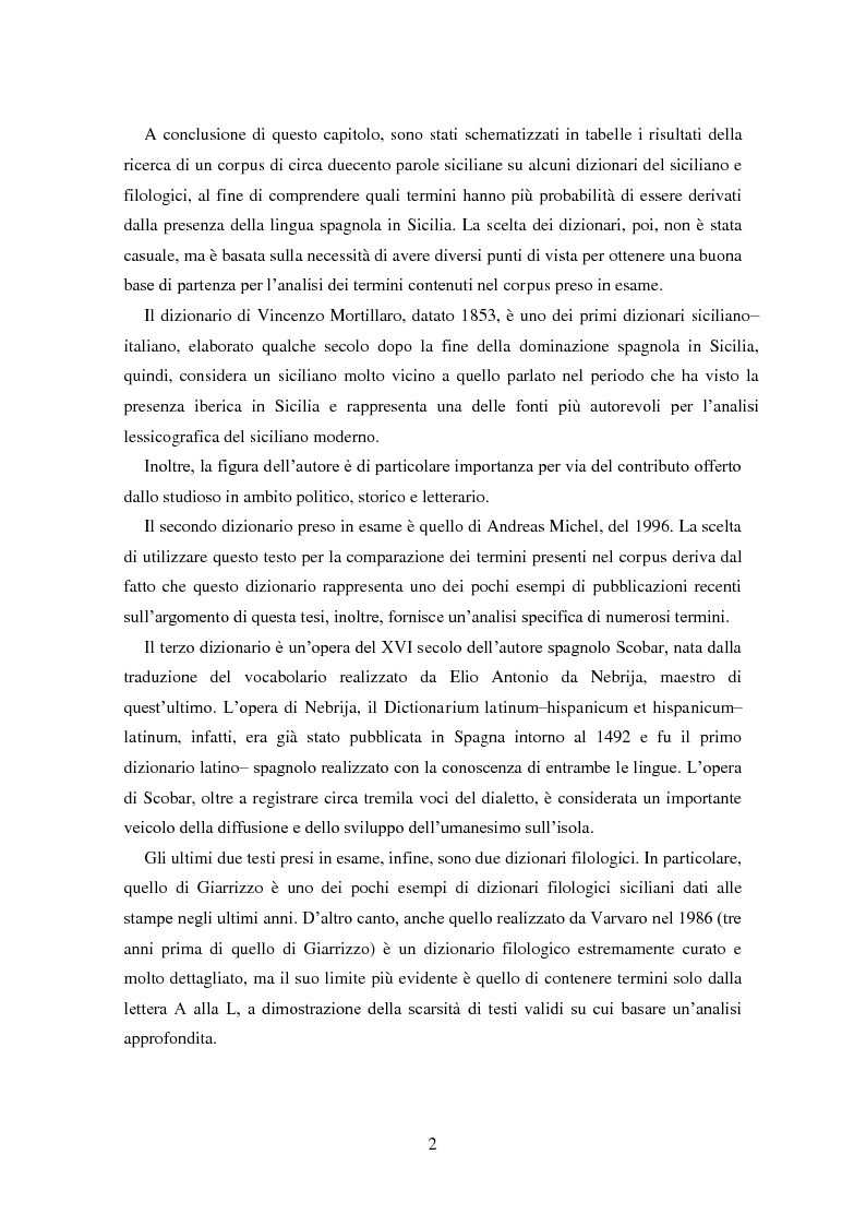 Anteprima della tesi: La dominazione spagnola in Sicilia: eredità linguistiche, Pagina 2