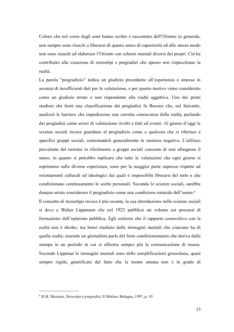 Anteprima della tesi: In viaggio con gli stereotipi. Il Medio Oriente tra realtà e fantasia, Pagina 10