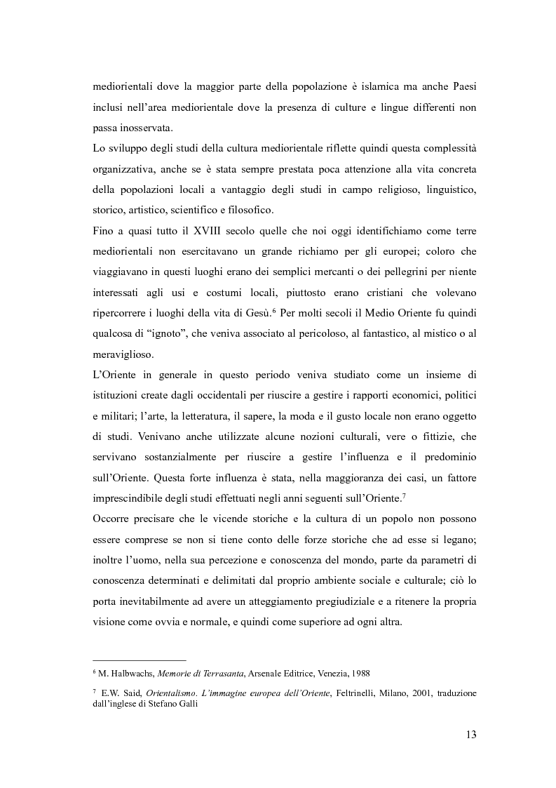 Anteprima della tesi: In viaggio con gli stereotipi. Il Medio Oriente tra realtà e fantasia, Pagina 8