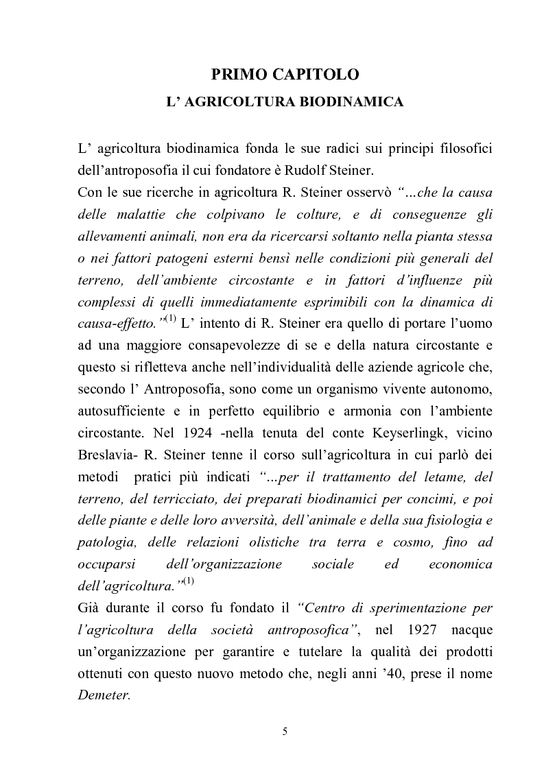 Anteprima della tesi: Comparazione tra sistemi agricoli: biodinamico, biologico, integrato, Pagina 5
