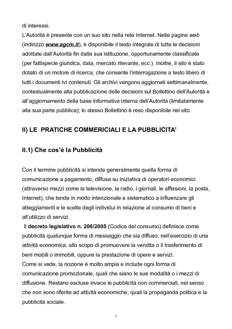 Anteprima della tesi: Il controllo dell'autorità garante per la concorrenza e il mercato sulla pubblicità comparativa e ingannevole, Pagina 6