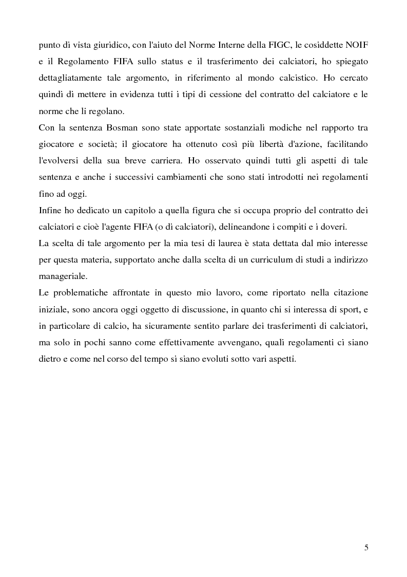 Anteprima della tesi: La cessione del contratto del calciatore, Pagina 2