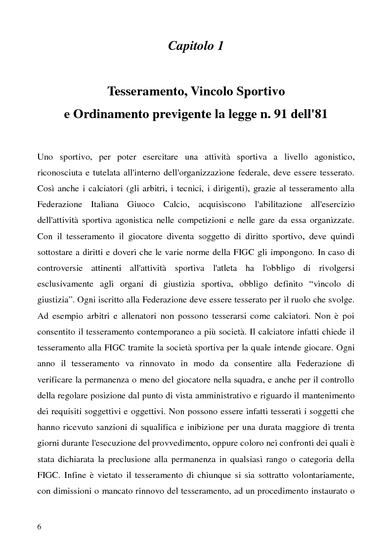 Anteprima della tesi: La cessione del contratto del calciatore, Pagina 3