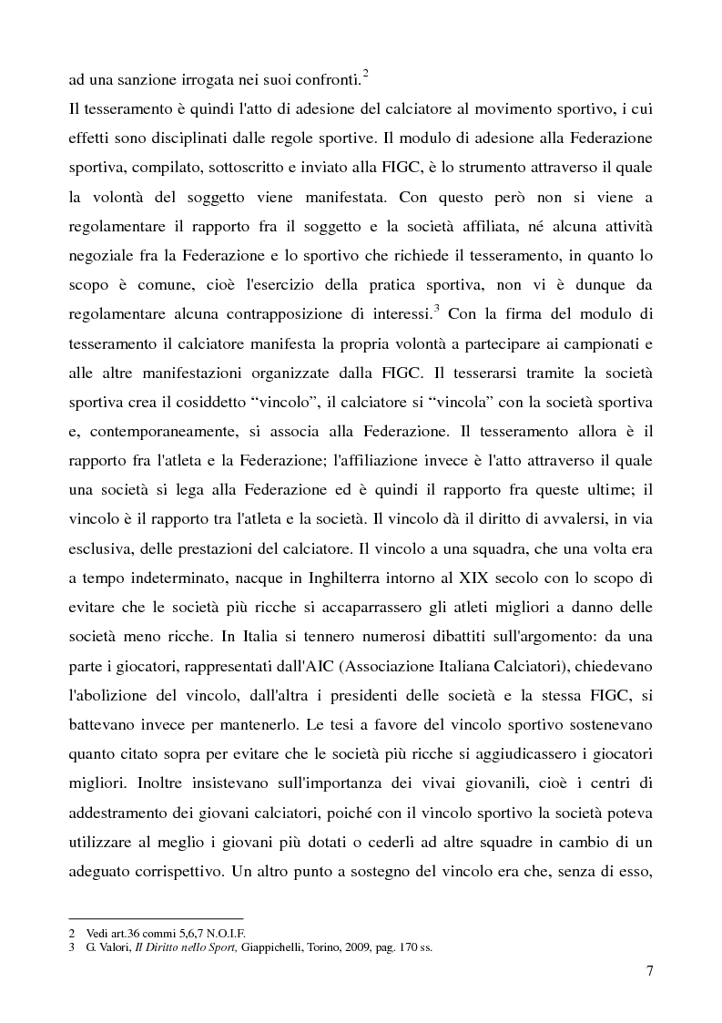Anteprima della tesi: La cessione del contratto del calciatore, Pagina 4