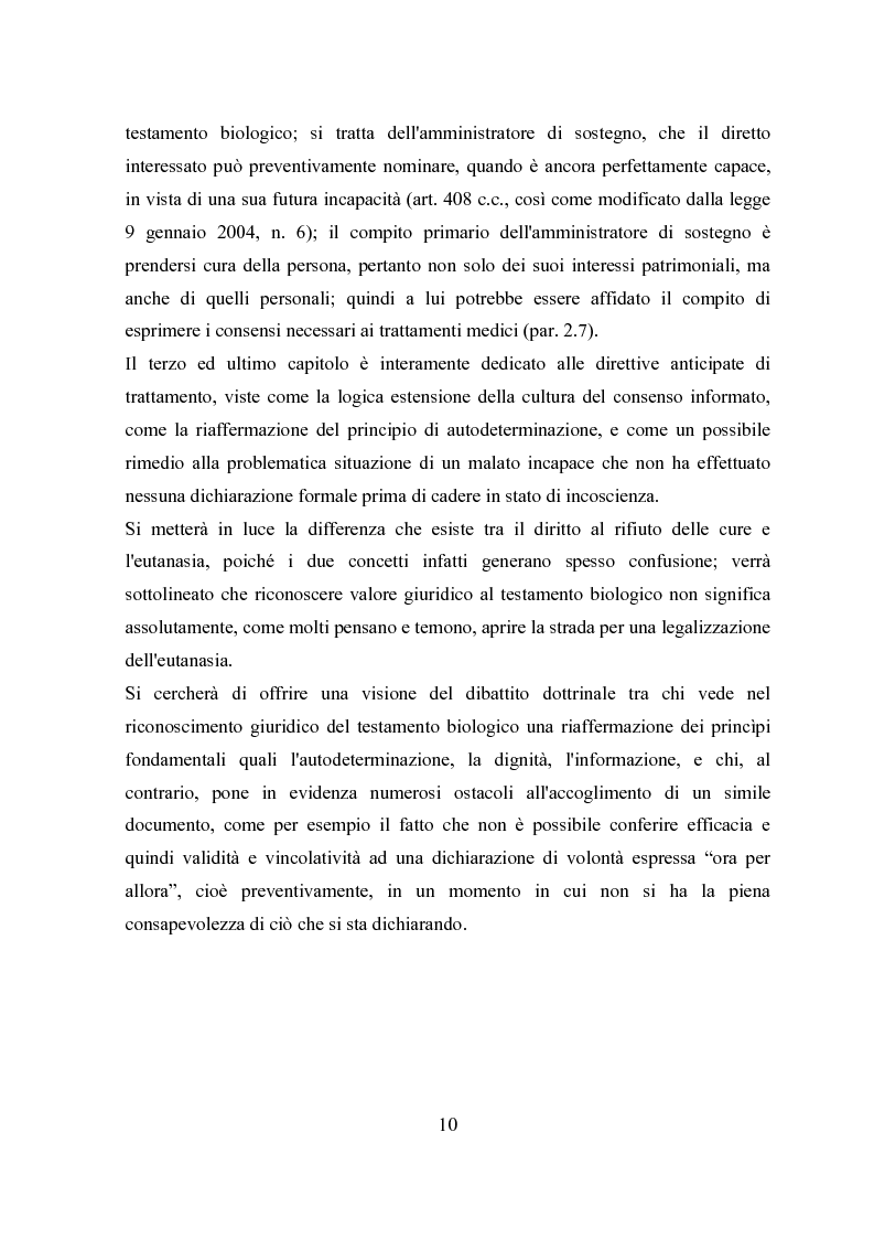 Anteprima della tesi: Il testamento biologico, Pagina 6