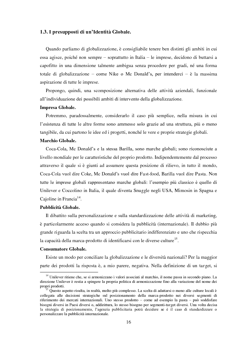Anteprima della tesi: Pubblicità e identità globale - Il caso Barilla: Italia e Francia in raffronto attraverso l’analisi delle campagne televisive, Pagina 11