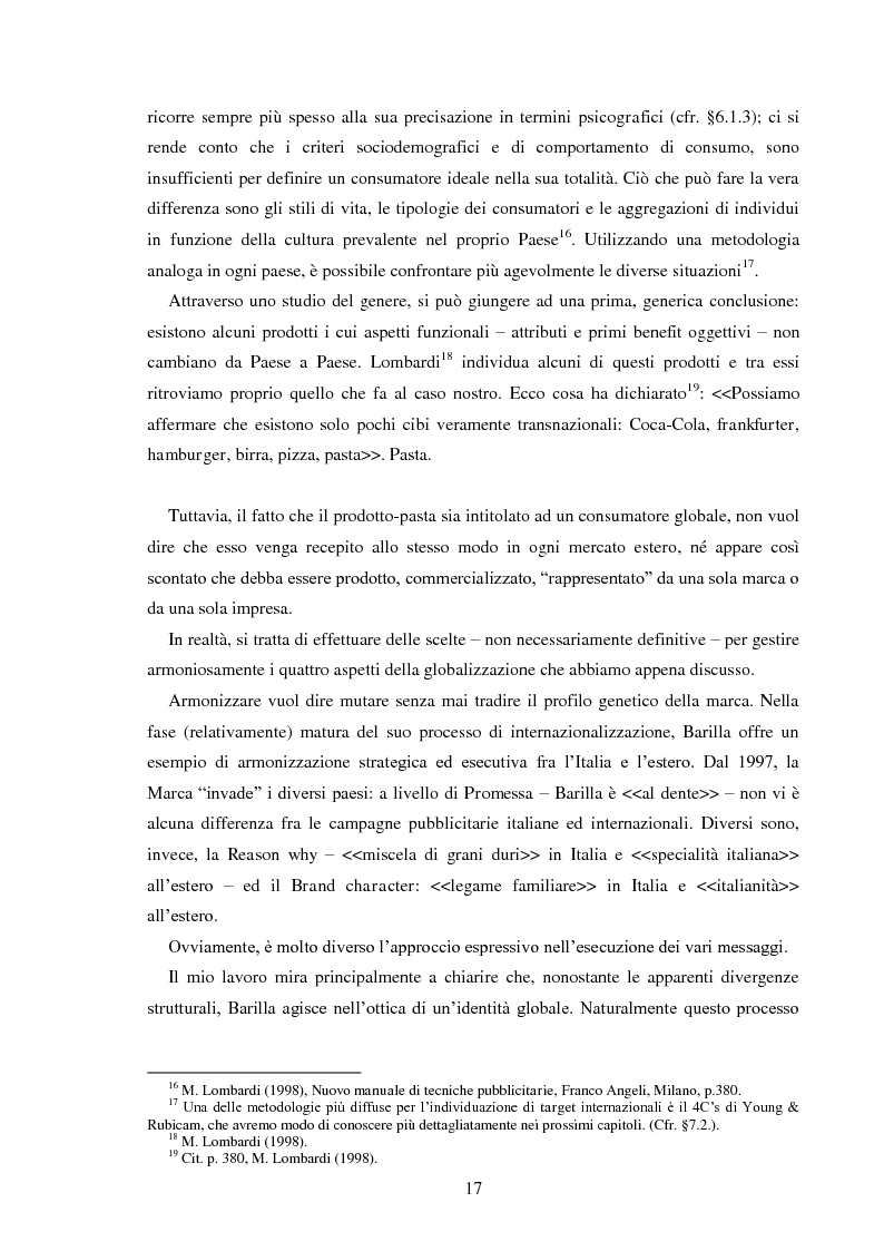 Anteprima della tesi: Pubblicità e identità globale - Il caso Barilla: Italia e Francia in raffronto attraverso l’analisi delle campagne televisive, Pagina 12