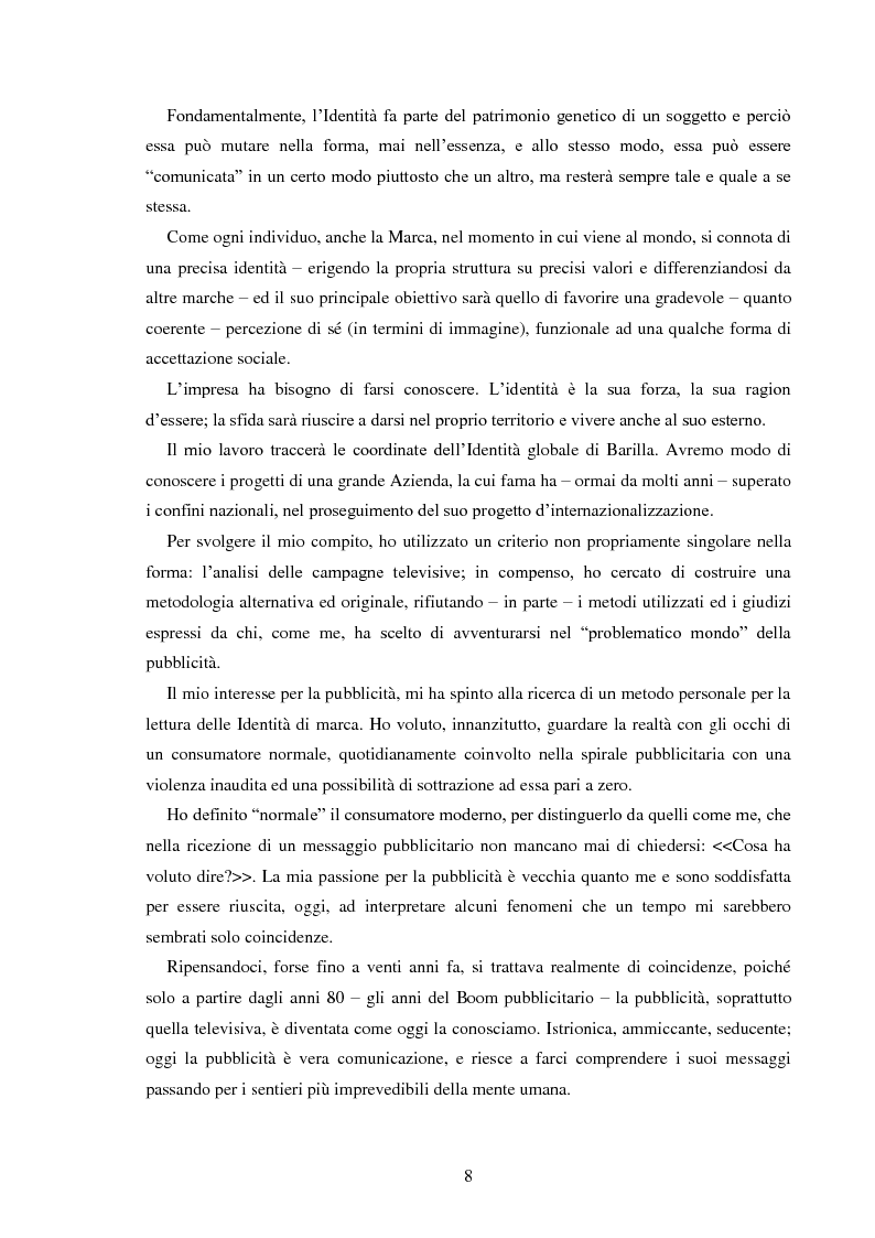 Anteprima della tesi: Pubblicità e identità globale - Il caso Barilla: Italia e Francia in raffronto attraverso l’analisi delle campagne televisive, Pagina 3