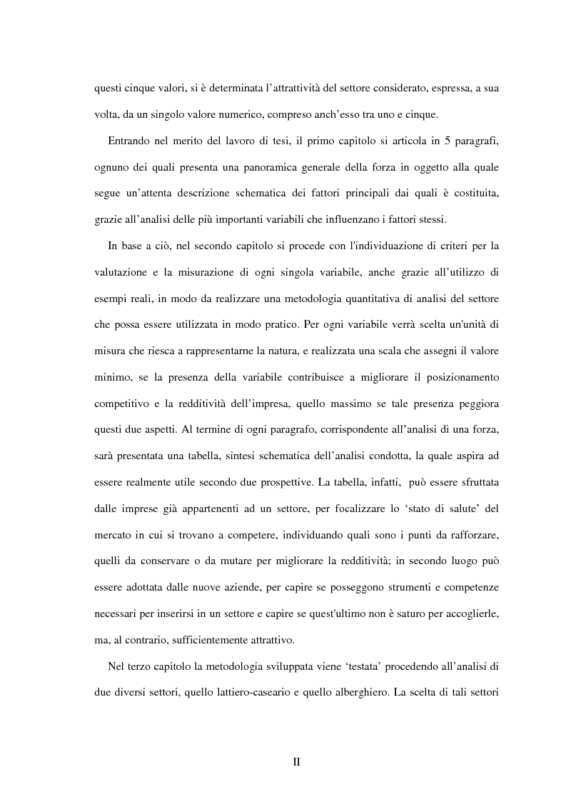 Anteprima della tesi: Lo sviluppo di una metodologia operativa basata su modello di Porter: applicazione al caso di due settori, Pagina 2