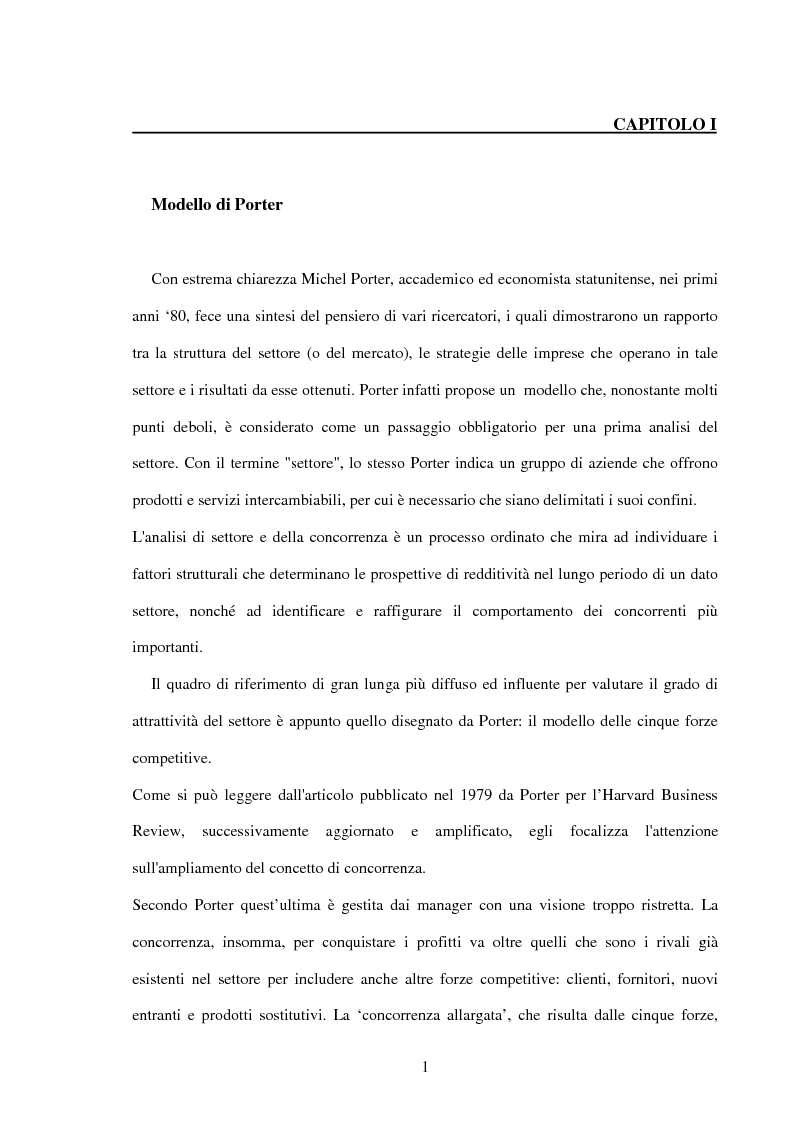 Anteprima della tesi: Lo sviluppo di una metodologia operativa basata su modello di Porter: applicazione al caso di due settori, Pagina 4