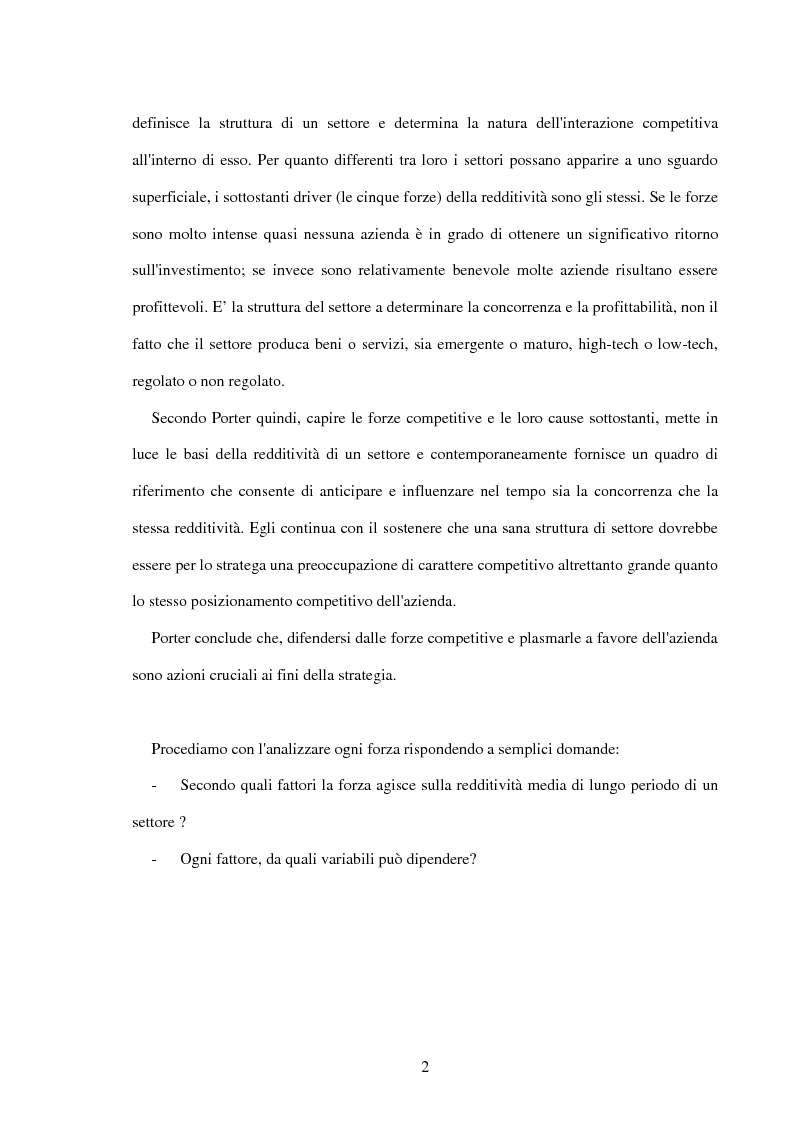 Anteprima della tesi: Lo sviluppo di una metodologia operativa basata su modello di Porter: applicazione al caso di due settori, Pagina 5