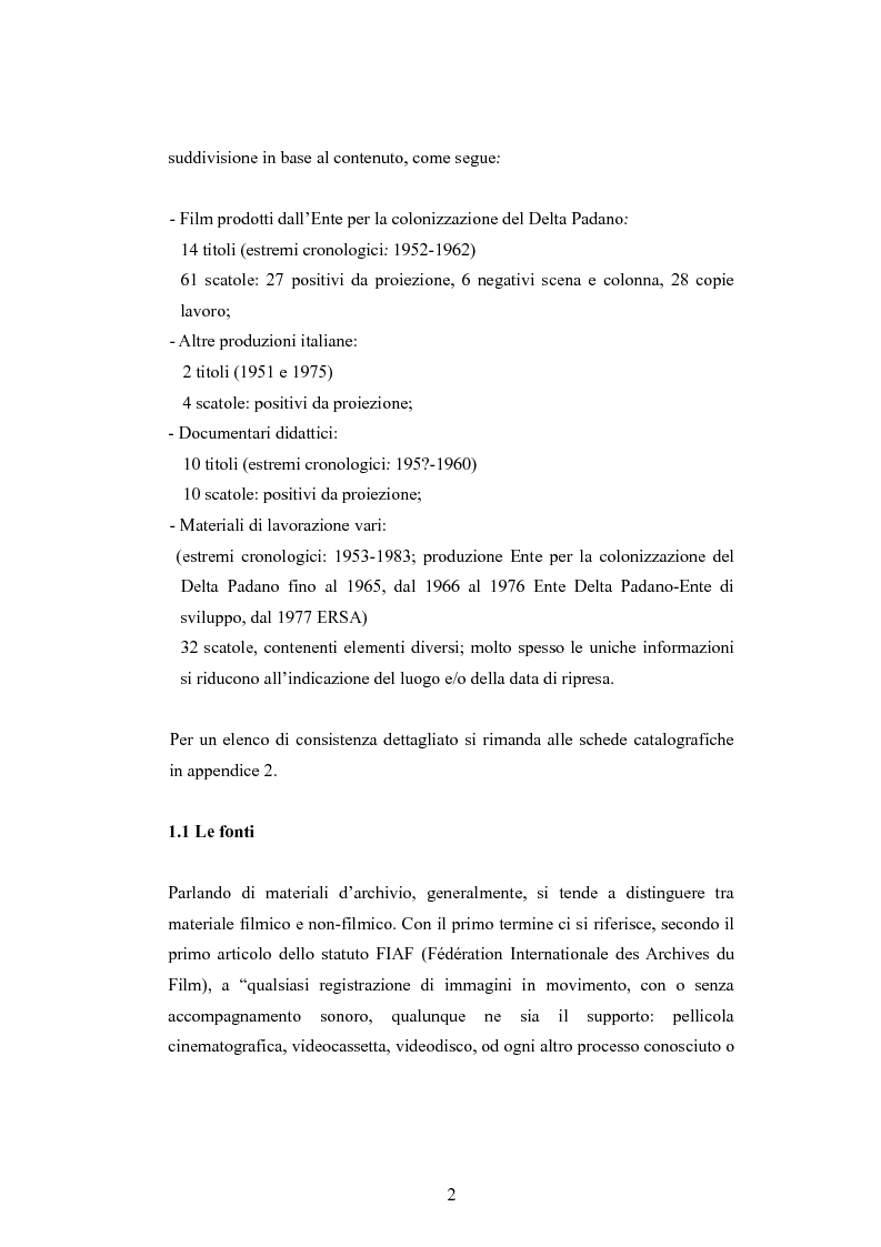 Anteprima della tesi: ''Per terre nuove uomini nuovi''. La propaganda cinematografica dell'Ente Delta Padano, Pagina 2