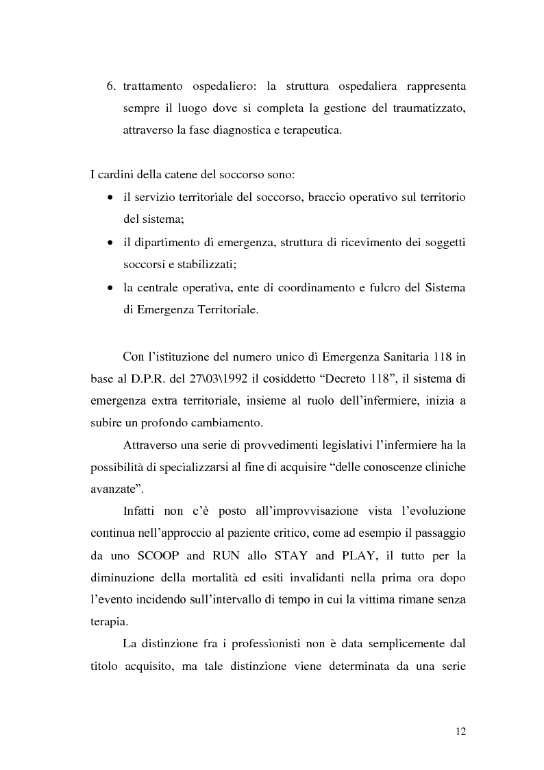 Anteprima della tesi: Ruolo dell'infermiere nella gestione del paziente politraumatizzato nell'ambito del servizio di emergenza territoriale, Pagina 8