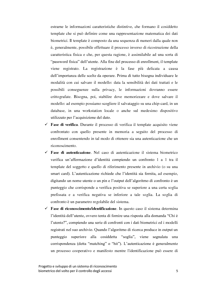 Anteprima della tesi: Progetto e sviluppo di un sistema di riconoscimento biometrico del volto per il controllo degli accessi, Pagina 2