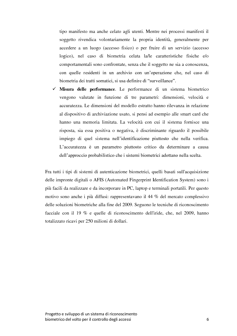Anteprima della tesi: Progetto e sviluppo di un sistema di riconoscimento biometrico del volto per il controllo degli accessi, Pagina 3