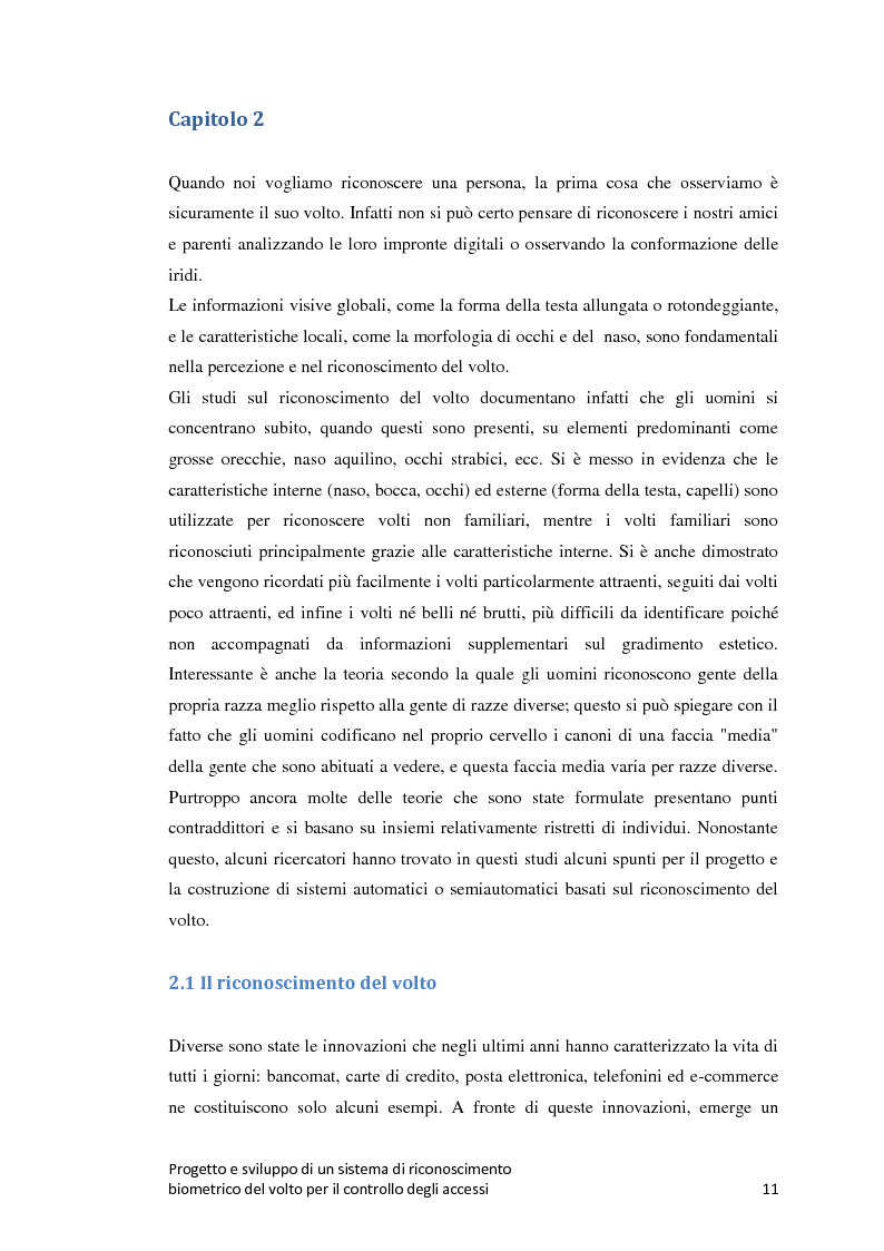 Anteprima della tesi: Progetto e sviluppo di un sistema di riconoscimento biometrico del volto per il controllo degli accessi, Pagina 8