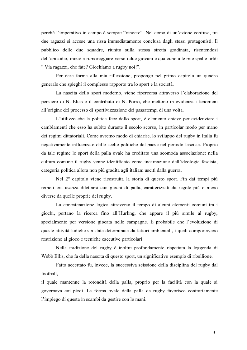 Anteprima della tesi: Il rugby come costruzione di uno spazio di socializzazione, Pagina 3