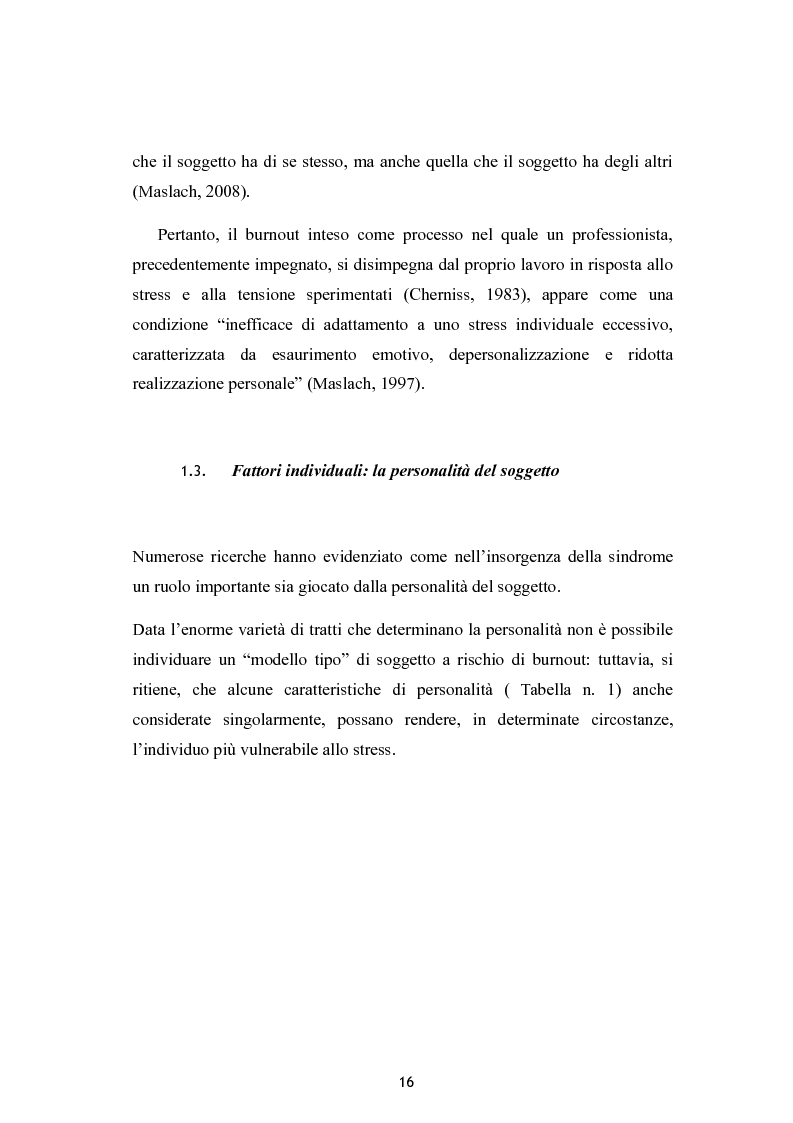 Anteprima della tesi: Burnout e coping in un campione di insegnanti, Pagina 10