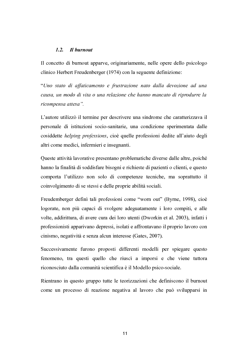 Anteprima della tesi: Burnout e coping in un campione di insegnanti, Pagina 5