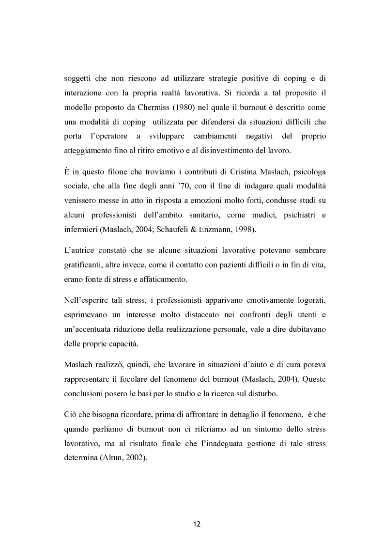 Anteprima della tesi: Burnout e coping in un campione di insegnanti, Pagina 6