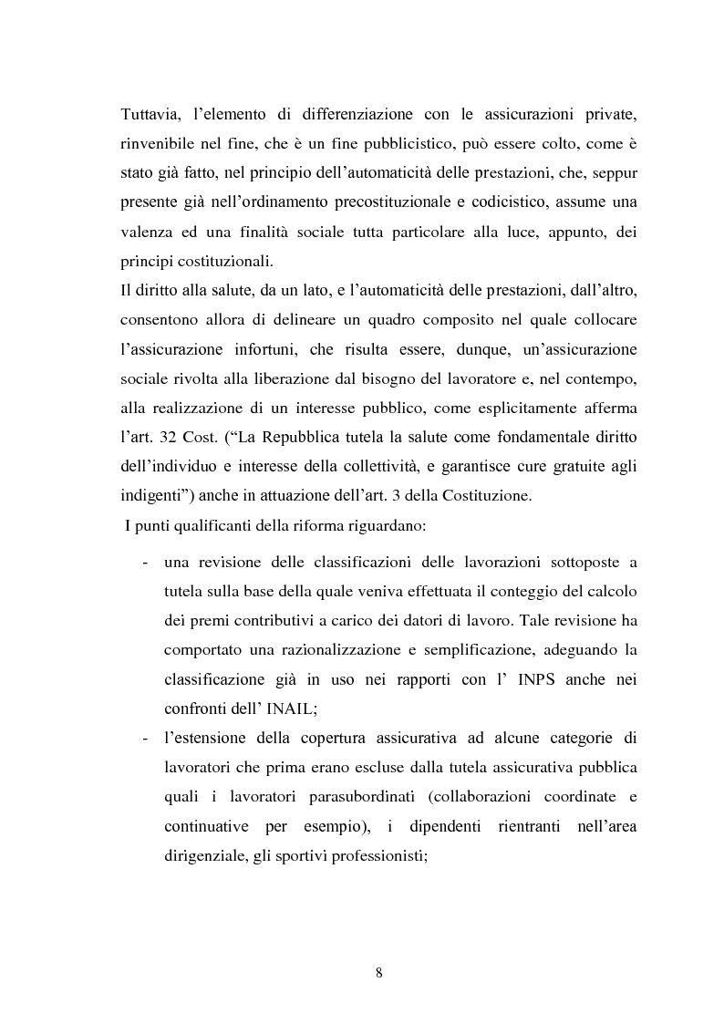 Anteprima della tesi: Modalità di risarcimento del danno in caso di infortunio sul lavoro da parte dell'Inail, Pagina 4