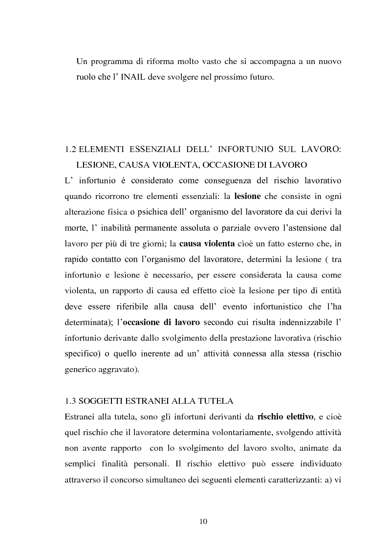 Anteprima della tesi: Modalità di risarcimento del danno in caso di infortunio sul lavoro da parte dell'Inail, Pagina 6