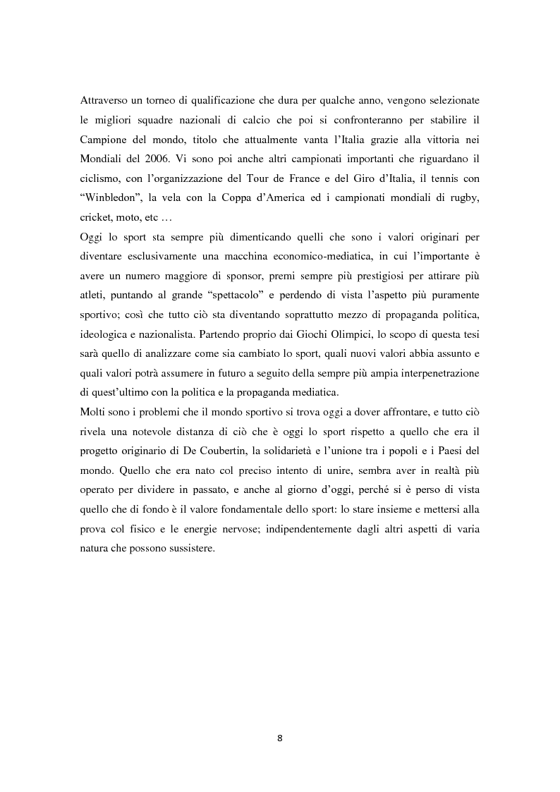 Anteprima della tesi: Le Olimpiadi: una lunga storia di sport, passioni, rinunce e... di politica, Pagina 4