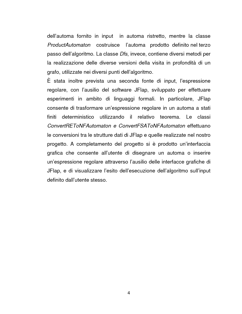 Anteprima della tesi: Progetto, analisi e implementazione in Java di un algoritmo efficiente per decidere l'univoca decifrabilità di linguaggi regolari, Pagina 4