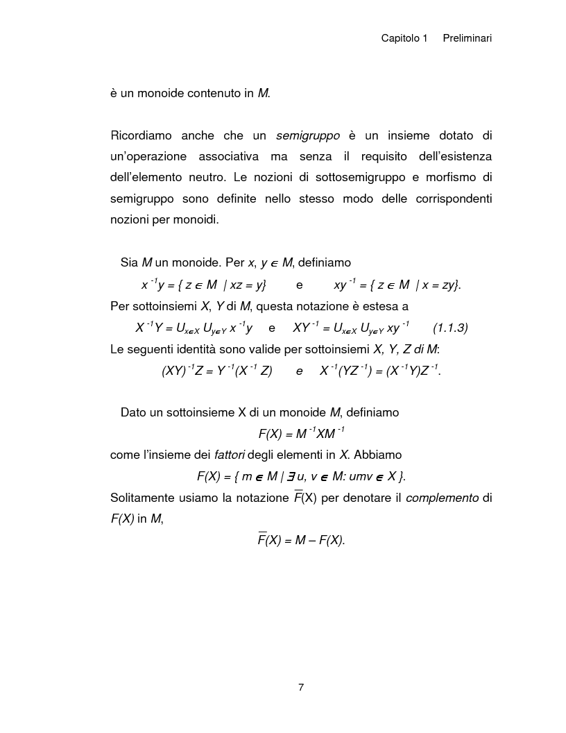 Anteprima della tesi: Progetto, analisi e implementazione in Java di un algoritmo efficiente per decidere l'univoca decifrabilità di linguaggi regolari, Pagina 7