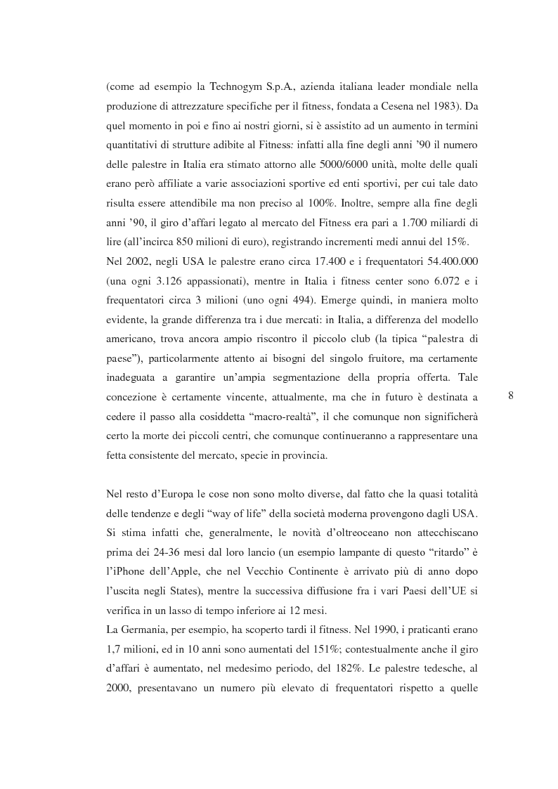 Anteprima della tesi: Il prodotto fitness e analisi critica della multinazionale del benessere leader mondiale: il caso Fitness First Italia S.p.A., Pagina 6