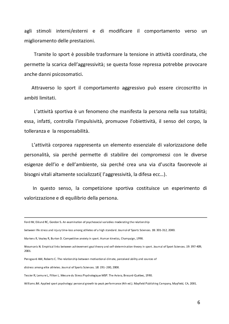 Anteprima della tesi: Ruolo delle variabili psicologiche nella prestazione sportiva di squadra. Una verifica empirica., Pagina 2