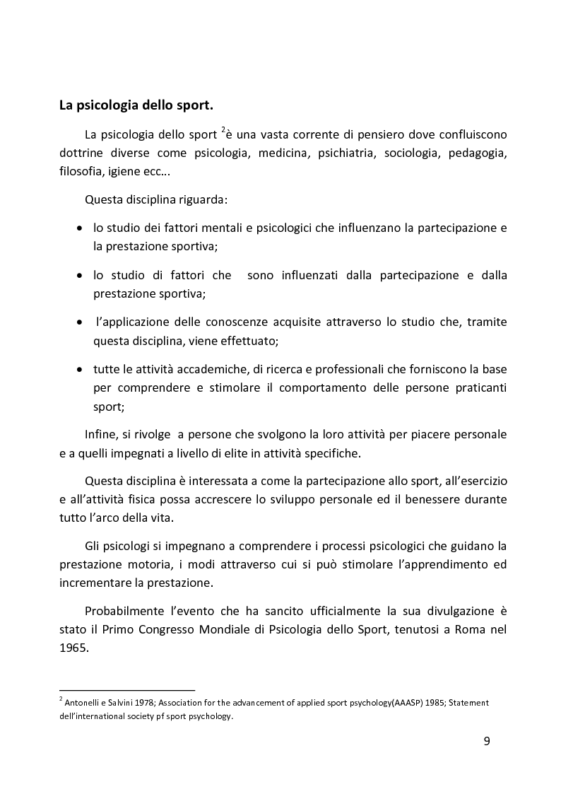 Anteprima della tesi: Ruolo delle variabili psicologiche nella prestazione sportiva di squadra. Una verifica empirica., Pagina 5